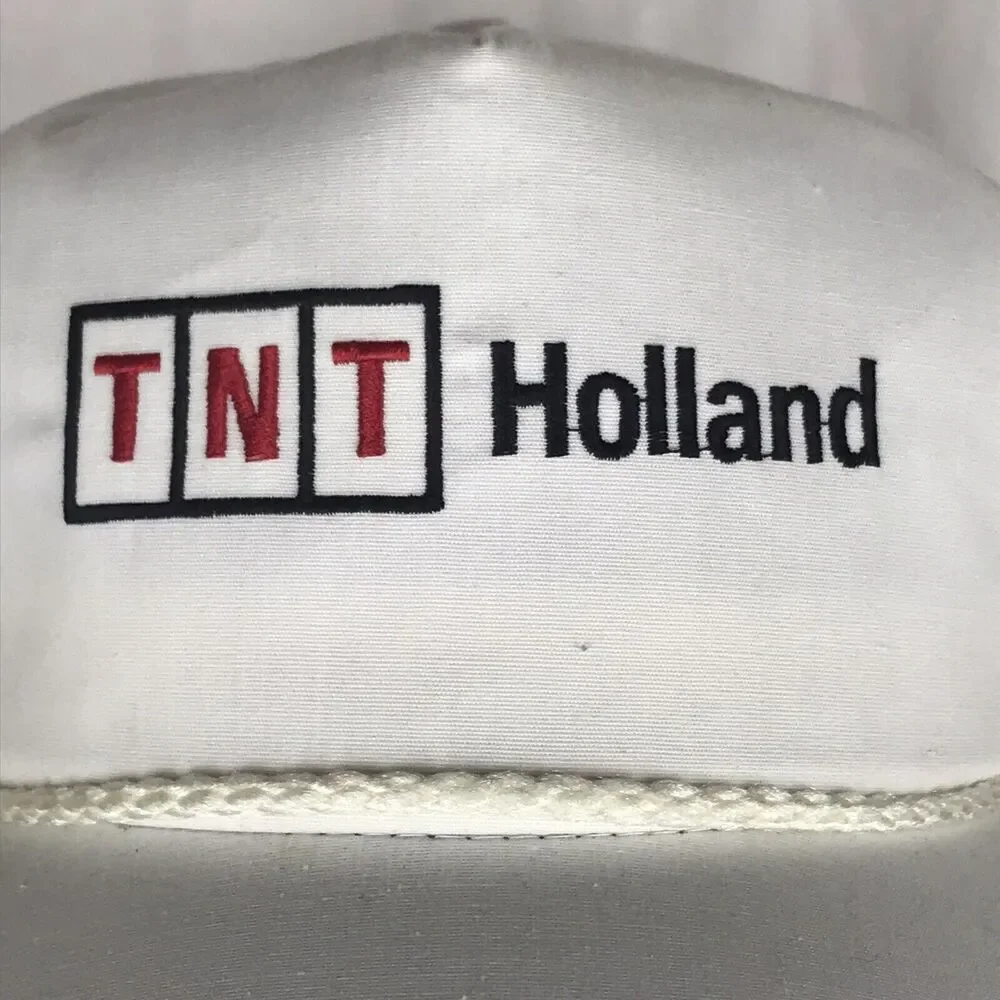 Vintage TNT Holland Trucker Hat K-Brand USA Made White Snapback Cap